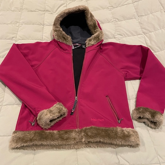 Marmot Hooded Furlong Lined Hooded Full Zip Jacket Soft Shell Fleece Size Medium - Picture 1 of 4
